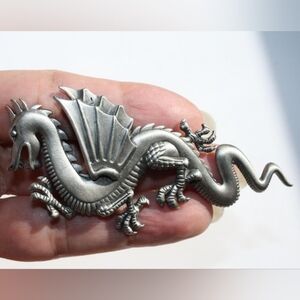 Vintage JJ 1986 Dragon Pin Brooch Medieval Mythical Fantasy Creatures